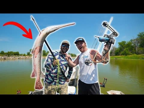EPIC Spear fishing w/ FLAIR for Giant fish and River Bowfishing!!! (It got WILD!!!)