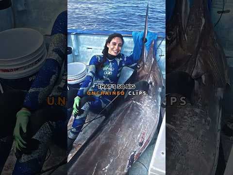 400 Pound Marlin Speared by This Woman 🔱🐟