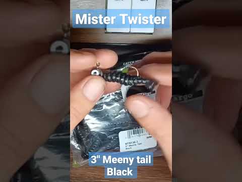 Mister Twister 3" Meeny Tail Grub black fishing bait 😯