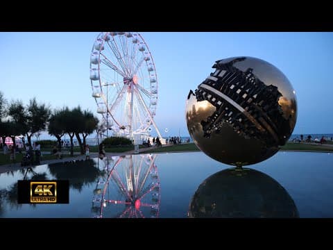 Pesaro Italy Ferris wheel day and evening 30 july 2023
