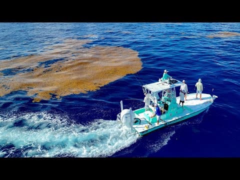 Trolling massive WEEDLINE for Mahi! Catch and Cook