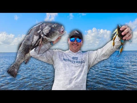 Catching Blue CRABS to use as Bait for MONSTER FISH | Catch and Cook
