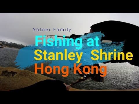 Fishing at the rocky Stanley Shrine Hong Kong