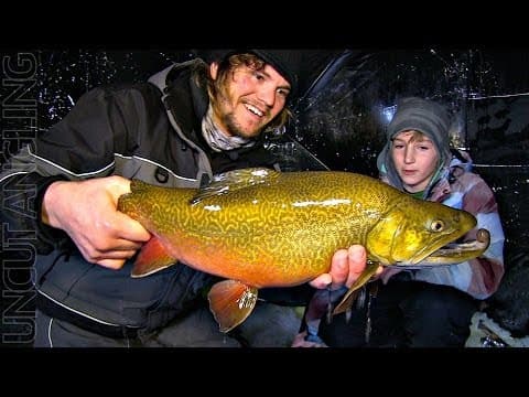 Sightfishing Ice Tiger Trout - Uncut Angling - January 23, 2014