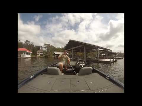 big bass caught skipping docks