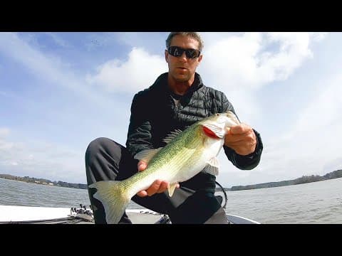 Bass fishing logan martin lake in early march