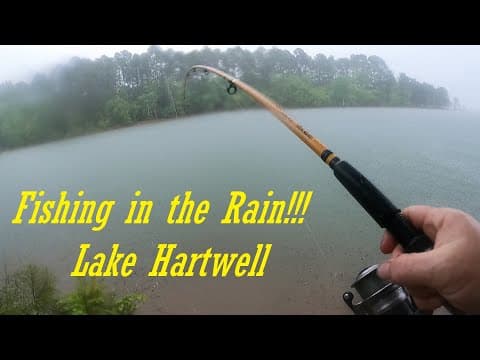 Fishing in the Rain on Lake Hartwell in South Carolina.