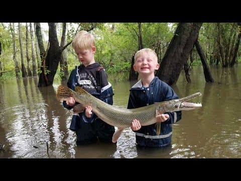 5 Days Fishing &amp; Camping in Swamp - Catch &amp; Cook Frogs, Gar, Crabs, Catfish &amp; Buffalo.