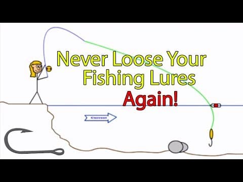 How to free a snagged fishing hook in a river (Genie in a bottle trick)
