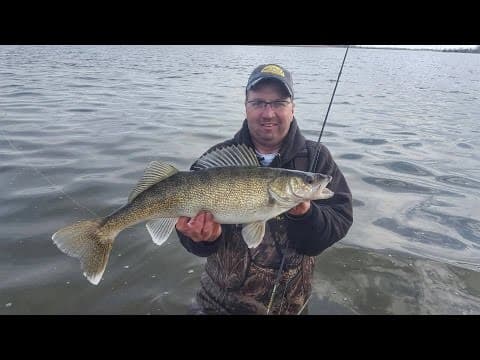 Shore Fishing Walleye on Devils Lake