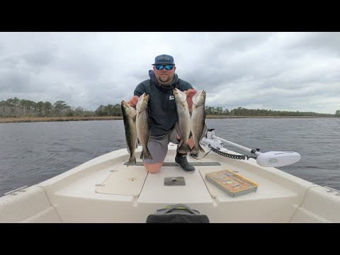 Speckled Trout Fishing in Eastern North Carolina : Early Spring Topwater and Jerk Bait action.