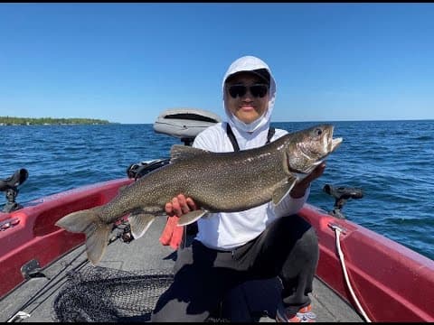 Lake Simcoe Lake Trout Fishing.  Catch and Cook!