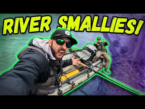 River Smallmouth Fishing On An Inflatable Raft!