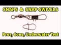 Should you use snap swivels with fishing lures? Underwater lure test