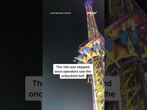 Girl, 9, realizes her safety buckle isn&#39;t latched on fair ride #shorts