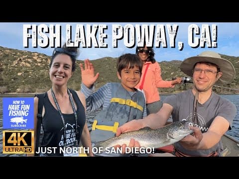 Best Place for Kids to Fish in California! Lake Poway Trout Fishing