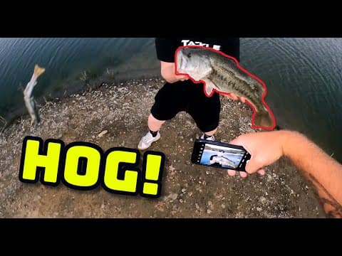Buddy Catches MONSTER Bass! (Stevens Creek Reservoir Fishing)