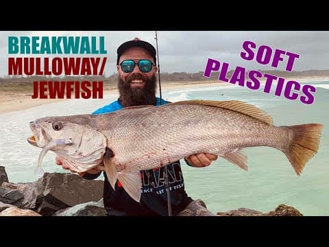 How to Catch Mulloway / Jewfish on Soft Plastics - Breakwall Fishing with Daniel Hutchinson