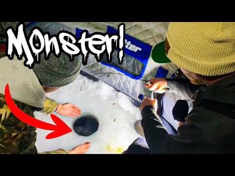 ICE FISHING a WEED-BED for GIANT FISH!!! (Most INSANE fight ever!!)