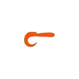 Moose Baits 2" Orange Curly Tail Grub Fishing Lures, 10 Pack, Crappie Baits, Soft Plastic Lures