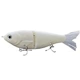 HADORAM Lure Slow Sinking Glide Bait with Fur Tail Lifelike Fishing Tackle for Trout Shad Bass Musky (Color White)