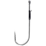 Dr.Fish 30 Pack Worm Hooks Round Bend Straight Shank with Baitholder, Heavy Cover Hooks for Bass Fishing, Flipping Punching & Pitching Texas Drop Shot Neko Rig Freshwater #1