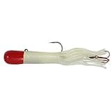 Northland Fishing Tackle Level-Head Predator Tube Jig for Ice Fishing and Fishing Lake Trout, Northern Pike, and Burbot, Lumi Glo/Red Top, 3/4 Oz, 2/Card