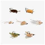 RIO Products Permit Fly Assortment, Saltwater Fly Fishing Flies for Beaches and Flats, Multiple Sizes and Colors, 7 Piece Kit