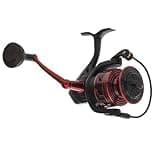 PENN Battle III Spinning Inshore Fishing Reel, HT-100 Front Drag, max of 15lb | 6.8kg, Made with Sturdy All-Aluminum Composition for Durability, 4000, Black and Red