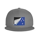 Flag of New Zealand Flat Brimmed Duckbill Hat Flat Eave Visor Cap Printed Fishing Headgear Gray