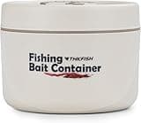 THKFISH Fishing Bait Container, Stainless Steel Insulated Live Bait Storage, Worm Bait Holder, Bait Storage Box, Nightcrawler Box, Bait Bucket to Keeps Bait Fresh and Alive