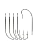 BLUEWING Stainless Steel SS O' Shaughnessy Hooks 5pcs Heavy Duty Long Shank Fishing Hooks for Saltwater & Freshwater, Size 12/0