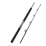 Fiblink 1-Piece/2-Piece Saltwater Offshore Heavy Trolling Rod Big Game Roller Rod Conventional Boat Fishing Pole with Roller Guides (2-Piece,Length: 7’,30-50LB)