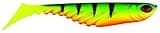 Berkley PowerBait Ripple Shad Fishing Bait, Fire Perch, 3 1/2in | 9cm, Irresistible Scent & Flavor, Realistic Profile, Unique Swimming Action, Ideal for Bass, Walleye, Pike and more