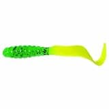 Mister Twister TTO20-122BK Teenie Curly Tail Grub, 2", Lime/Black,One Size