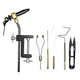 Lixada Fly Tying Tools Kit 5/6PCS with Fly Tying Vise Bobbin Holder Threader Needle Whip Finisher Scissors Fly Tying Kits for Flying Fishing Professionals Beginners