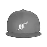 SEAEAGLE New Zealand Maori Fern Flat Brimmed Duckbill Hat Flat Eave Visor Cap Printed Fishing Headgear Gray