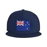 Flag of New Zealand Flat Brimmed Duckbill Hat Flat Eave Visor Cap Printed Fishing Headgear Navy Blue