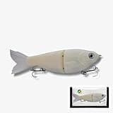 PBFish Glide Bait Slow Sinking Wide S Motion Smooth Glide Strong Hooks 6 Inches Bass Musky Pike Big Fish Includes Lure Cover for Storage Wraps Around Rod