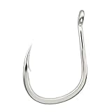 BBBF 10pcs Jigging J Hook for Sea Fishing Gear & Saltwater Circle Hooks - Lightweight, Durable Fishing Supplies for Jigging, Tuna GT Fish (3/0-134.44LB-10PCS)