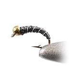 Region Fishing Bead Head Black Zebra Midge Nymph Fly Tied on Mustad Signature Fly Hooks - 1 Doz Flies (Hook #20)