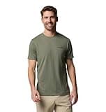 Columbia Mens PFG Fish Flag II Short Sleeve, Cypress/Black Bass + Lures, Large