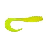 Yum Lures YRTG350 Ribbontail Grub Fishing Bait, Chartreuse, 3''