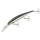 BANDIT LURES Walleye Deep Minnow Jerkbait Fishing Lure, Fishing Accessories, Dives ro 27-feet Deep, 4 3/4', 5/8 oz, Chrome Black Back, (BDTWBD231)