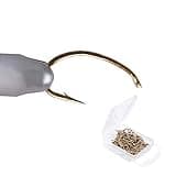 Maxcatch 100pcs Fly Fishing Tying Hooks High Carbon Steel Streamer Dry Nymph Wet Shrimp Jig Hook with Mini Fly Box (Shrimp&Caddis Pupa Hooks 7051, #8-100pcs)