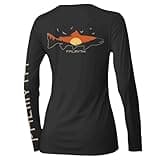 Palmyth Fishing Shirts for Women UPF 50+ Sun Protection Long Sleeve T-Shirt (Black/Endless Stream, M)