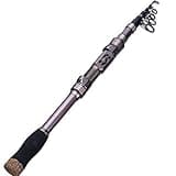 Sougayilang Fishing Rod Telescopic Fishing Rod Portable- 24 Ton Carbon Fiber,CNC Machined Reel Seat, Comfortable EVA Handle, Travel Fishing Pole for Bass Trout Fishing(Silver,1.8m/5.9ft)