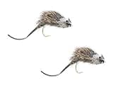 Wild Water Fly Fishing Deer Hair Mouse for Largemouth Bass, Northern Pike, Smallmouth Bass, Trout, Size 2, 2 Pack