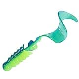 Dr.Fish 10 Pack Grub Fishing Lures 4" Soft Plastic Baits Worm Grub Bass Fishing Lures Swimbait Walleye Saltwater Freshwater Chartreuse Blue