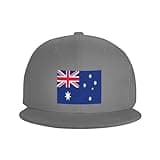 SEAEAGLE Australia Flag Flat Brimmed Duckbill Hat Flat Eave Visor Cap Printed Fishing Headgear Gray